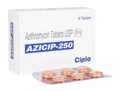 アジシップ(Azicip) 250mg ジスロマックジェネリック  6錠/1箱 別パッケージ