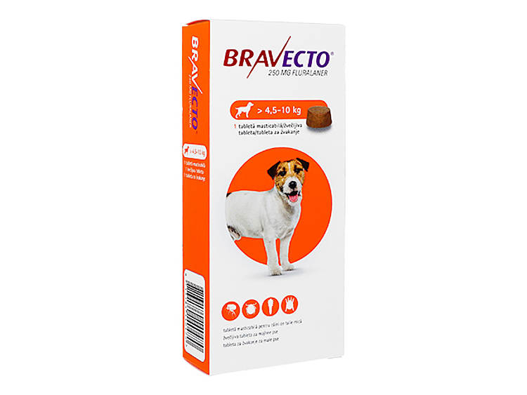 ブラベクト(Bravecto) 250mg 小型犬用(4.5kg-10kg)