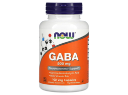 ギャバ(GABA) 500mg Now Foods 100ベジカプセル/1ボトル ガンマアミノ酪酸