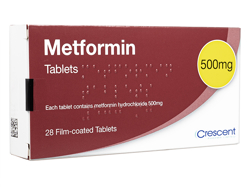 メトホルミン（Metformin) 500mg Crescent Pharma Limited UK製