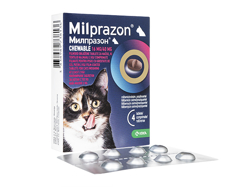 ミルプラゾンチュワブル(Milprazon Chewable) 16mg/40mg 猫用(2kg以上) 4錠/1箱