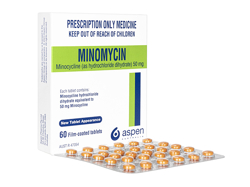ミノマイシン(Minomycin) 50mg 海外市場向け 60錠 1箱