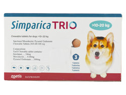 VpJ gI(Simparica Trio) 40mg p(10kg-20kg)