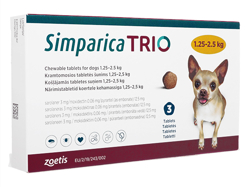 VpJ gI(Simparica Trio) 5mg p(1.25kg-2.5kg)