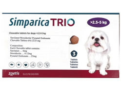 VpJ gI(Simparica Trio) 10mg p(2.5kg-5kg)