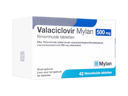 バラシクロビル(Valaciclovir) 500mg (Mylan) バルトレックスジェネリック 42錠 1箱